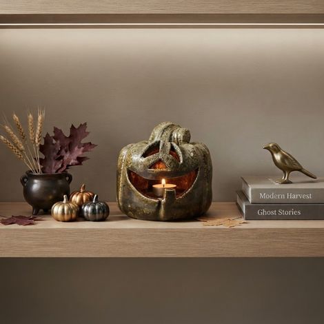 Glazed LED Jack O’Lantern Statement Light (1/2)