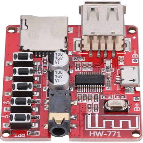 Amplificateur Audio Bluetooth pour Voiture, Module Récepteur MP3 Stéréo avec Carte Mère Haut-Parleur (1/5)