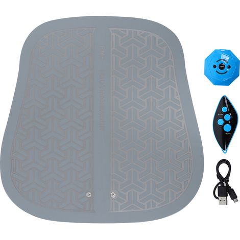 Appareil de massage des pieds par électrostimulation EMS, coussin gris avec télécommande, soulagement des douleurs musculaires (1/5)