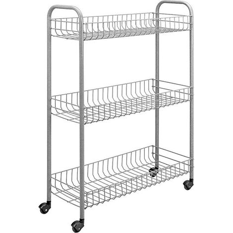 Metaltex Badkamer-/keukentrolley Slim 84x56cm Acier Argent