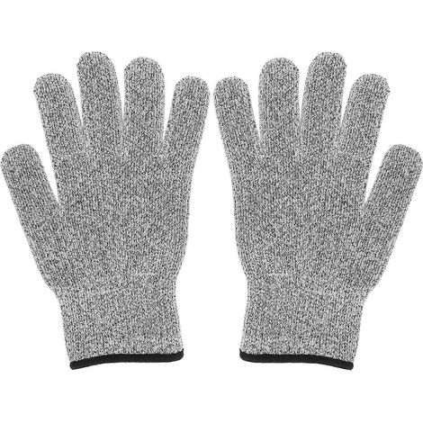 2 paires de gants anti-coupures, classe de protection 5, adaptés aux travaux de cuisine et de jardinage, gris (YMMR) (1/5)
