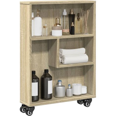 Schmaler Aufbewahrungswagen Sonoma-Eiche 48 x 13 x 68 cm Holzwerkstoff