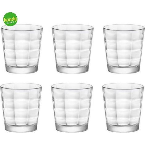 Set 6 Bicchieri Acqua Vino da Tavola in Vetro Cube 24 cl Bormioli