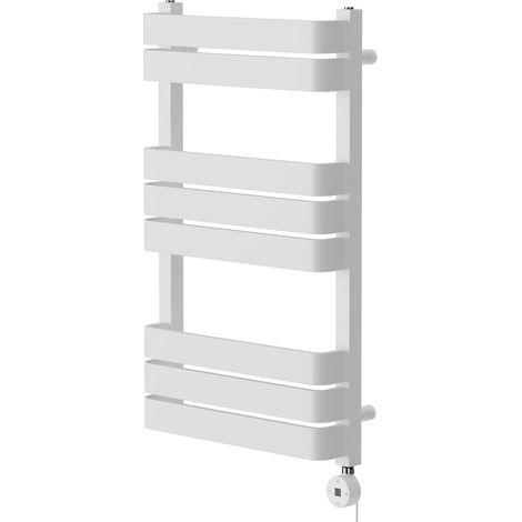 Darby White 850mm x 500mm Curved Digital Thermostatic Electric Heated Towel Rail (1/5)