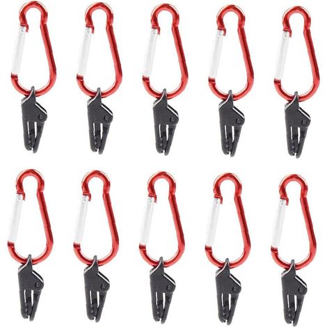 Clip Pour Toile D'Ombrage - Clip Antivente Avec Mousqueton - Pour Store Extérieur Tente Caravane Auvent - Lot De 10 Pièces (1/5)