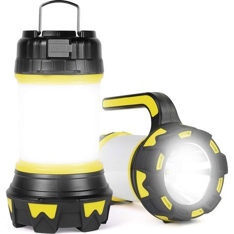 Wiederaufladbare LED-Laterne, 1000 Lumen, 4000 mAh, 360°-Campinglampe, tragbarer LED-Scheinwerfer, extrem leistungsstark, 6 Leuchtmodi, USB-Kabel inklusive, IPX4 wasserdicht (1/5)