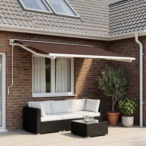 vidaXL Telo di ricambio per tenda da sole Marrone 350 x 200 cm