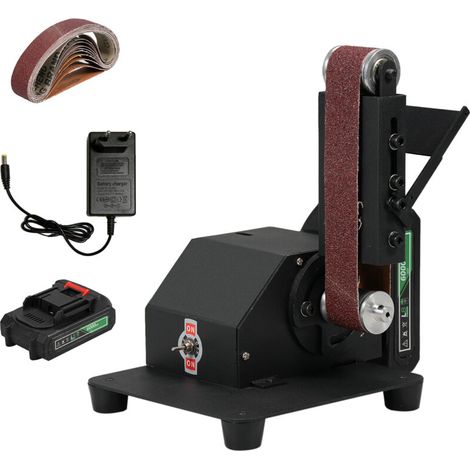 Mini ponceuse à bande électrique 250 W, ponceuse d'établi, petite polisseuse avec 10 courroies, pour bricolage, travail du bois, résine, fabrication de bijoux, couteau (1/5)