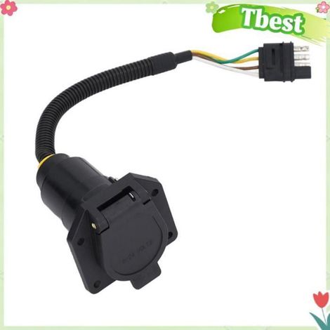 Tbest connecteur de remorque à lame plate Adaptateur de Prise de Remorque, Prise de Remorque de Type Bêche à 7 voilier bateau (1/4)