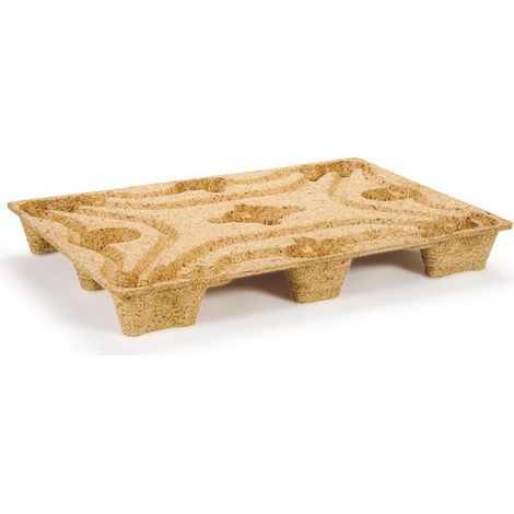 Palette jetable L1200xl800xH135 mm capacité de charge 900 kg 9 pieds bois pressé (Par 5)
