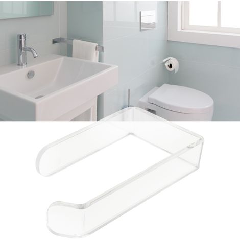 Porte-Rouleau de Toilette Adhésif Transparent - Support pour Papier Toilette Salle de Bain et Cuisine Sans Perçage