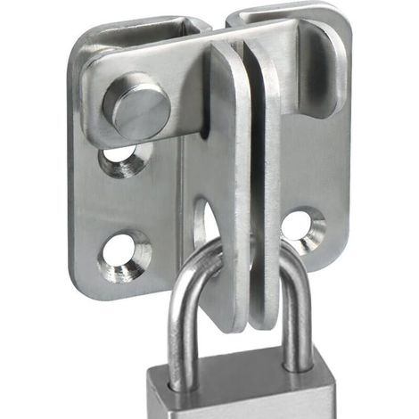 Serrure de porte à pêne dormant, petit fermoir à cadenas, finition acier inoxydable brossé, EMS3001 (1/5)