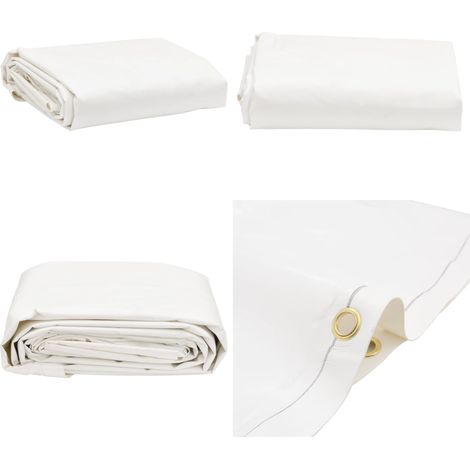 Bâche blanc 1,5x2 m 600 g/m² - Bâche Imperméable - Bâche De Protection - Bâche Voiture - Bâche Moto - Bâche Terrasse - Home & Living