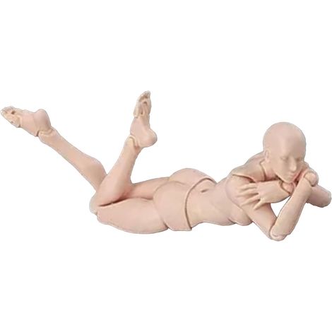 Poupée articulée, poses personnalisables, grande liberté de mouvement, en PVC résistant, idéale comme modèle pour la peinture à la maison, au bureau, etc. Disponible en plusieurs teintes de peau, vers (1/5)