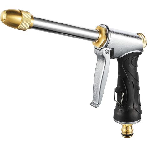 Metal Watering Gun with Long Handle, Garden Watering Gun, for Car Washing, Plant Watering, Pet Shower (1/5)