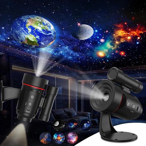 Projecteur Galaxy Star, planétarium HD rechargeable 2000 mAh, projecteur plafond mural, rotation 360 °, nébuleuses éclairage pièce (1/4)