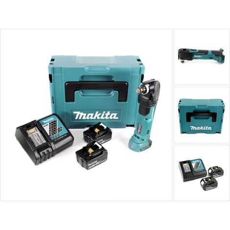 Makita DTM 51 RMJ 18V Li-Ion Akku Multifunktionswerkzeug im Makpac mit 2x 4,0 Ah Akku und Schnellladegerät