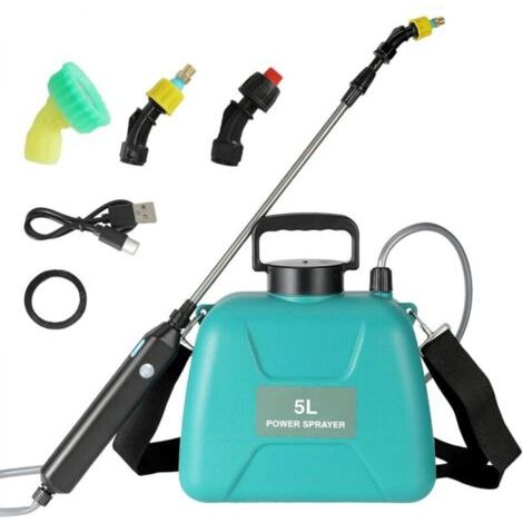 Pulvérisateur électrique 5 L, pistolet télescopique rechargeable avec 2 buses et bouchon à large ouverture (5 L) (1/5)