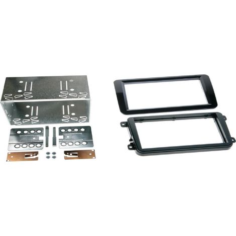 Kit Support Autoradio compatible avec VW Seat Skoda - Noir Brillant - voir liste