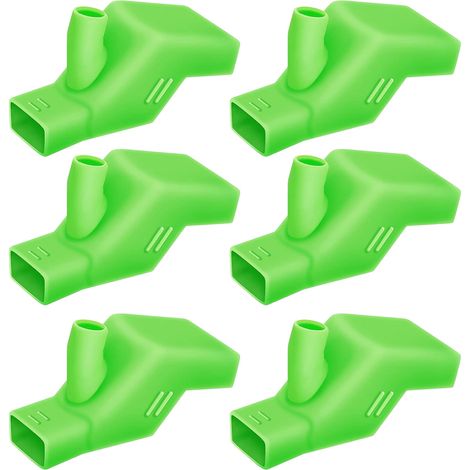 Lot de 6 rallonges de robinet en silicone pour le lavage des mains des enfants et des tout-petits, vertes. (1/5)