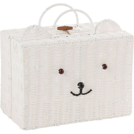Panier valise synthétique blanc small - Blanc (1/5)