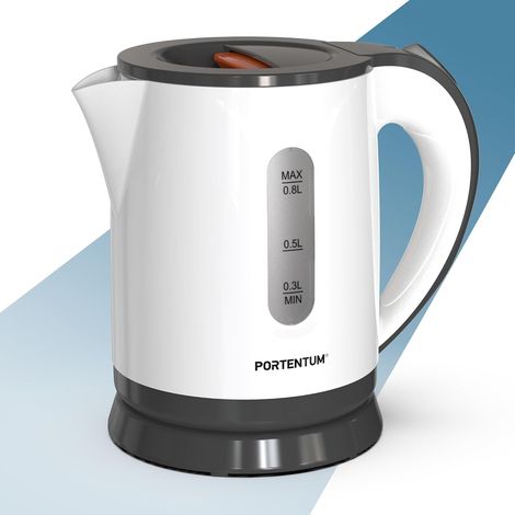 Bouilloire electrique 0,8 L avec base rotative à 360° – Mini kettle de 1100 W sans BPA – Filtre anticalcaire amovible – Indicateur de niveau – Arrêt automatique de sécurité (1/5)