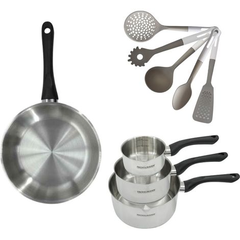 Lot de 1 Poêle 28 cm, 3 Casseroles 12/16/20 cm Fackelmann Geneva avec 5 ustensiles de cuisine (1/5)