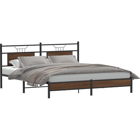 Bettgestell ohne Matratze Braun Eiche 160x200 cm Holzwerkstoff