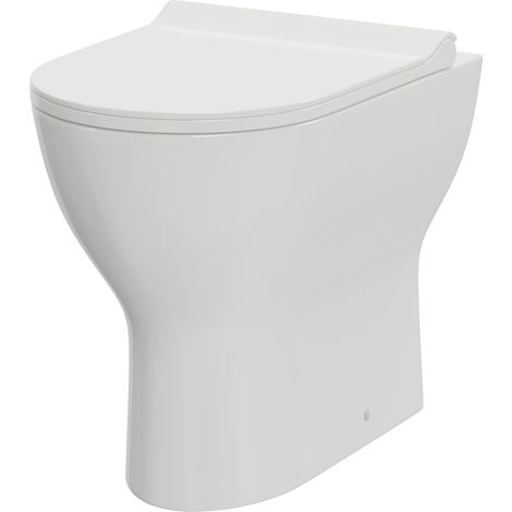 Jubilee Rimless Short Projection Back to Wall Toilet Pan with Soft Close Toilet Seat (1/5)