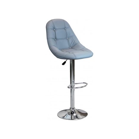 SGABELLO FLYNN CON SEDUTA TRAPUNTATA ECOPELLE 59 X 55 X 95/116 CM GRIGIO OKX (1/4)