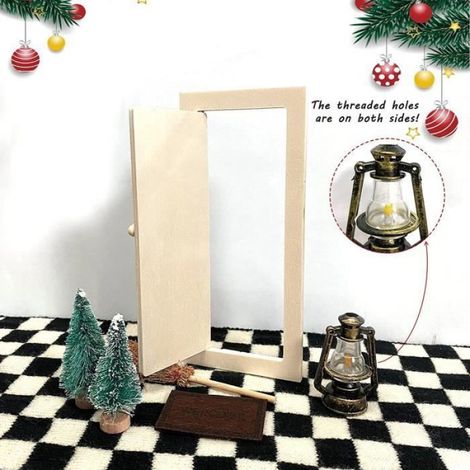 Lot de 10 lutins miniatures - 1:12 - Pour porte de Noël - Échelle en bois - Fouet en sucre d'orge - Décoration pour maison de poupée (1/4)