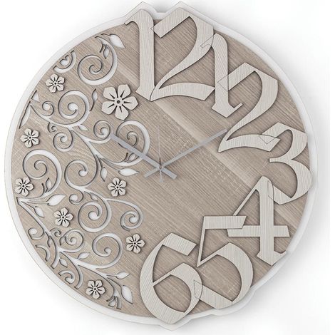 Orologio rotondo da parete NATURE2 in legno laminato D30 cm BRC