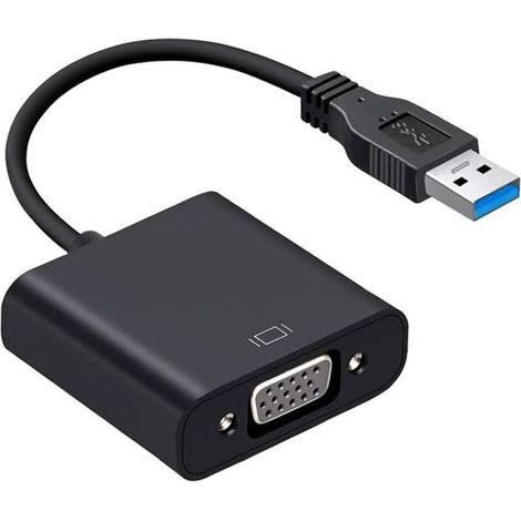 Adaptateur USB 3.0 vers VGA, convertisseur Adaptateur vidéo USB vers VGA Affichage Multi-écrans Adaptateur de câble Externe pour Windows 10/8.1/8/7/XP (1/4)
