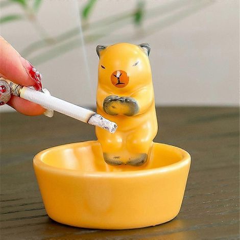 Cendrier élégant en forme de capybara, cendrier de table, récipient à bougie pour bureau ou table (1/4)