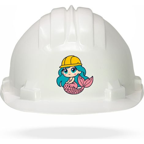 TAMS® Kinderhelm - Drehverschluss Weiß Meerjungfrau