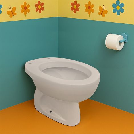 Vaso WC infanzia H 31 bianco in ceramica con scarico a pavimento (1/3)
