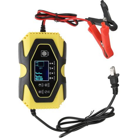 Chargeur de batterie automatique avec affichage numérique intelligent et fonction mémoire de charge pour voitures et motos (prise 100-240 V). (1/5)