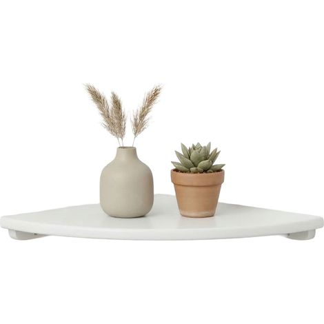 Corner Wall Shelf - Walnut, Wall-Mounted Semi-Circle (1/5)