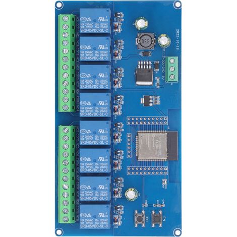 Module relais 8 canaux ESP32 WiFi avec contrôle sans fil BLE, carte de développement ESP32-WROOM-32E, alimentation 5-30 V CC