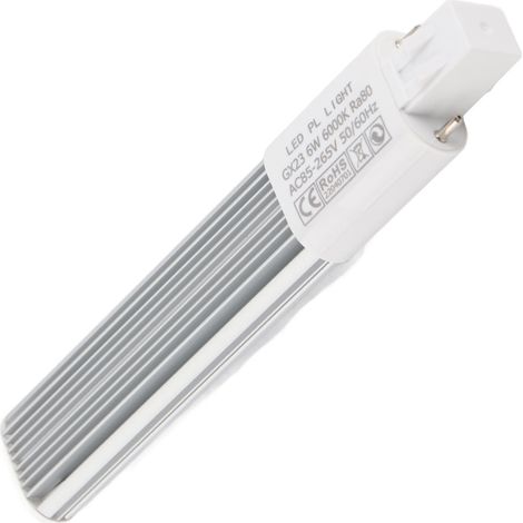 6W GX23 kaltweiße LED-Lampe, kompakte horizontale Einbauröhre, 2-Pin-Leuchte, wirtschaftliche Deckenleuchte, direkter Ersatz. (1/5)