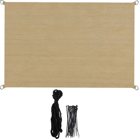 SJLERST Voile d'ombrage 3x3m Rectangulaire Imperméable à l'eau PES Toile d'ombrage blanc cassé avec 95% de Protection UV pour Patio Extérieur Jardin (1/5)