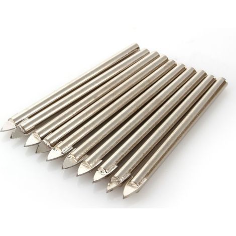 Jeffergarden Yosoo 10PCS Forets 6mm pour carrelage forage en céramique en verre miroir tunguten garbide foret carrelage diametre (1/4)