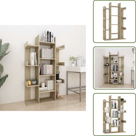 Bibliothèque Chêne Sonoma 86x25,5x140 cm Bois d’ingénierie - Bibliothèque - Étagère - Rangement - Livre - Décoration (1/5)