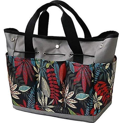 garden Tools Sac De Rangement Avec Poches(gris + Multicolore), Sac Fourre-tout En Tissu Oxford Durable, Kit De Jardinage Pour Femme, Sac Outils D