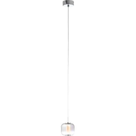 BRILLIANT Rafa LED Pendelleuchte 1flg chrom/rauchglas Innenleuchten,Pendelleuchten 1x 7W LED integriert, (Lichtstrom: 437lm, Lichtfarbe: 3000K) In der Höhe einstellbar / Kabel kürzbar (1/5)