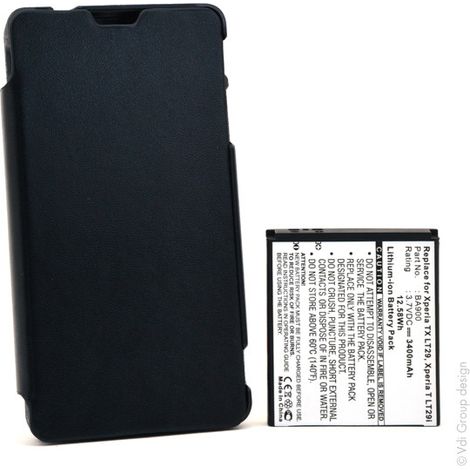 NX - Batterie téléphone, smartphone, GSM pour Sony Ericsson 3.7V 3400mAh - BA900 (1/5)