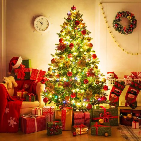 SWANEW Albero di Natale con luce Selezione di Natale Decorazione di Natale Albero Artificiale Materiale PVC Verde 180cm Bianco Caldo (1/5)