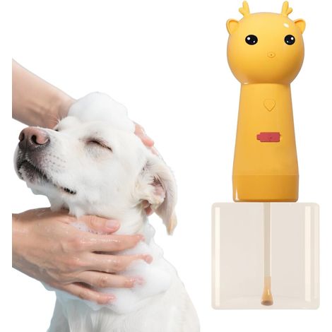 Distributeur de savon moussant Bouteille de mélange rechargeable pour le shampooing pour animaux de compagnie, bouteille de lotion de bain pour animaux de compagnie, pour le toilettage des (1/5)