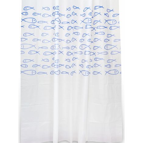 Rideau de douche 180x200 fantaisie poissons en peva mod. maui