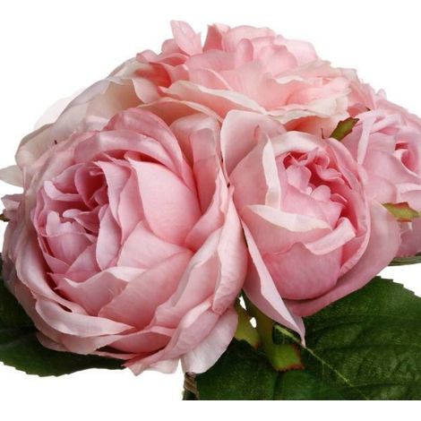 Bouquet de 9 roses artificielles rose H30cm - Atmosphera Créateur d'intérieur (1/2)